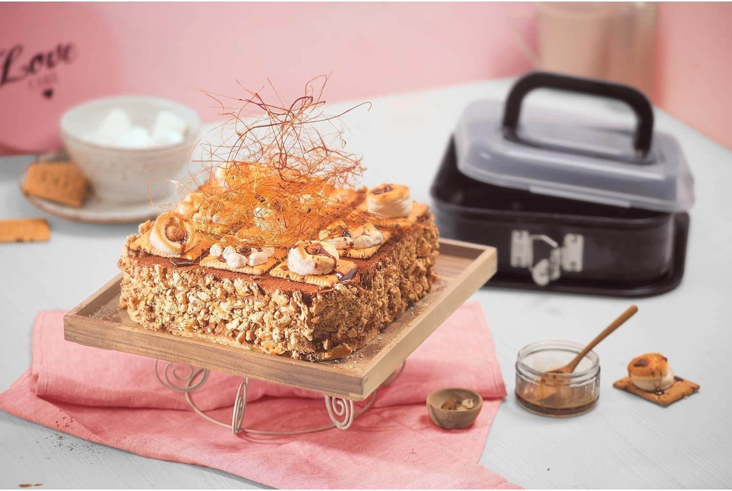 ORIGINAL KAISER | Inspiration Springformen Set DUO | 24 x 24 cm und 36 x 24 cm | quadratisch, rechteckig | inklusive Transporthaube mit klappbaren Griff | ideal für Tiramisu, Kuchen oder Torten