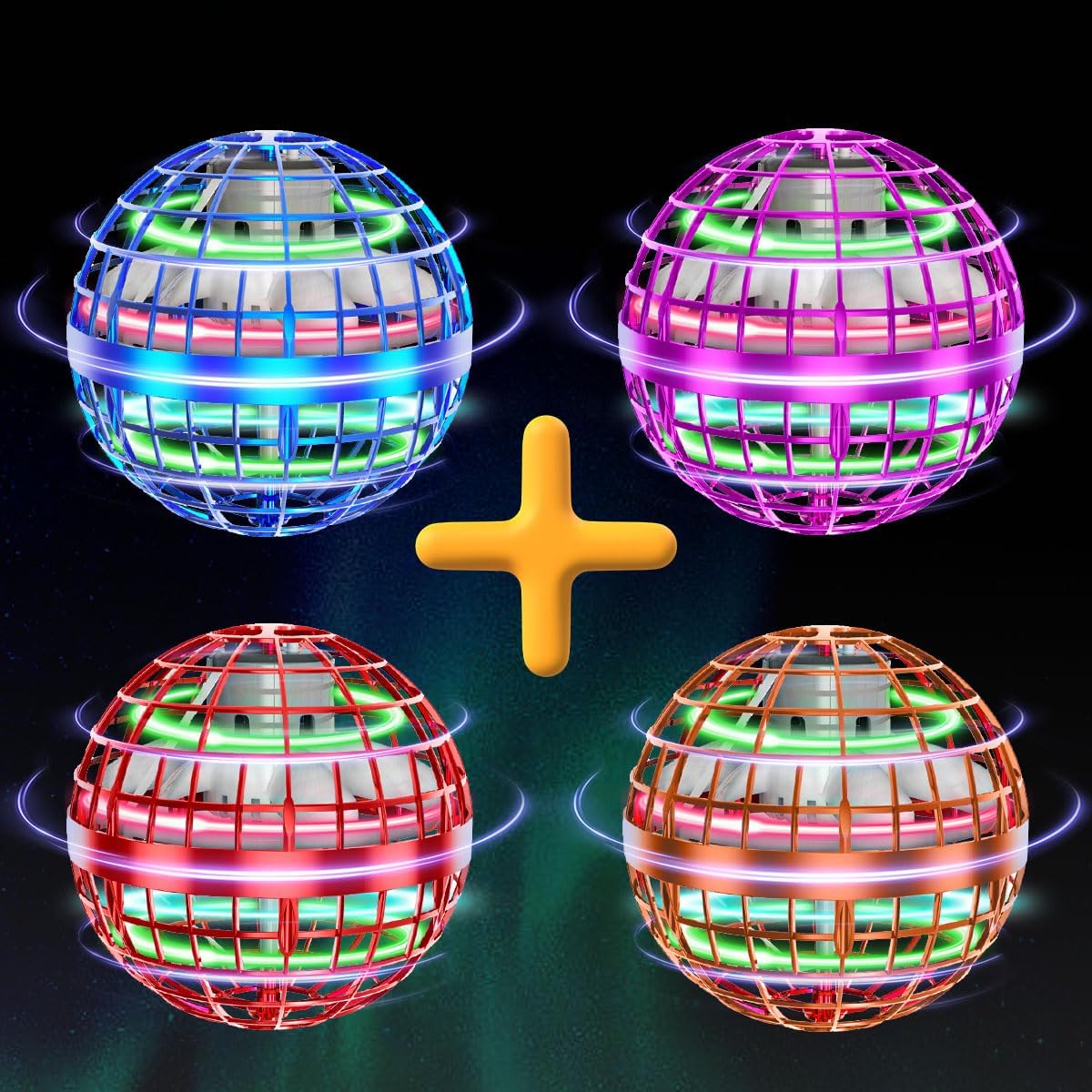 Tikduck 1 Pack Blue/Red/Pink/Orange Flying Orb Ball, 2025 Cool Stuff Christmas Birthday Toy Gift, for Kids Age 6 7 8 9 10