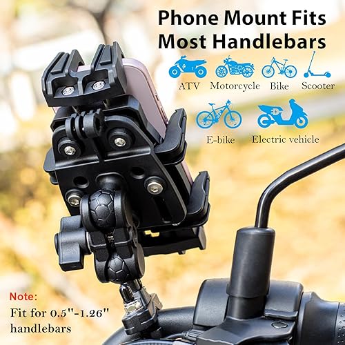 Miniatura 5 de EMERK Soporte de teléfono para motocicleta, soporte para teléfono antivibraciones con amortiguador de vibraciones para teléfonos inteligentes de 4.7