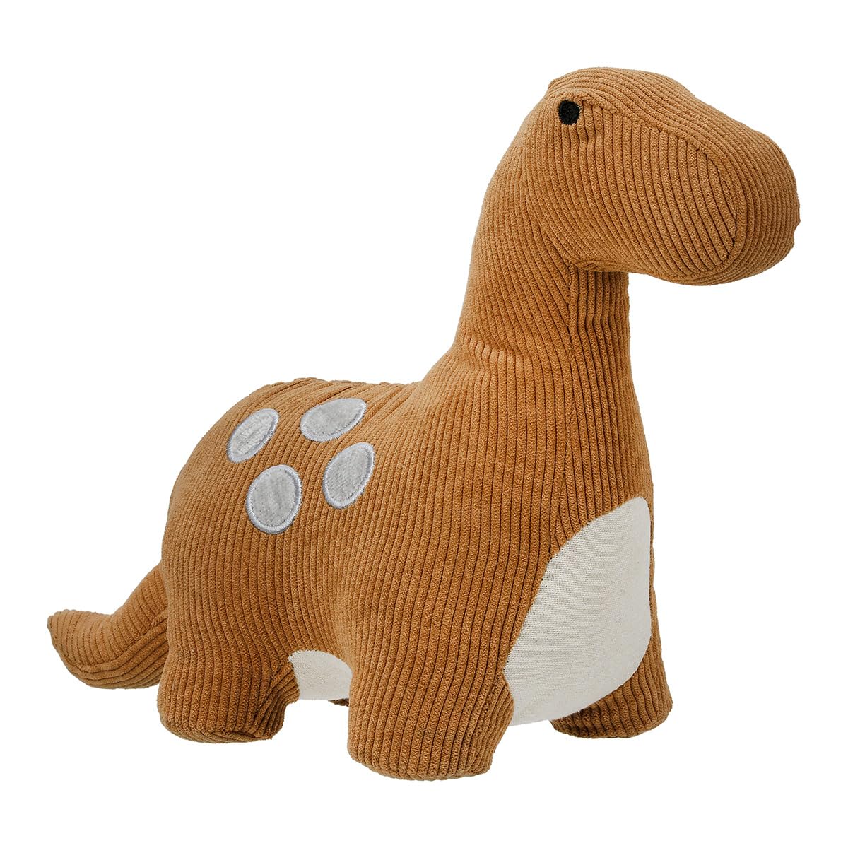 Lukki - Fermaporta a forma di dinosauro in velluto a coste, 38 x 14 x 25 cm, colore: Marrone chiaro