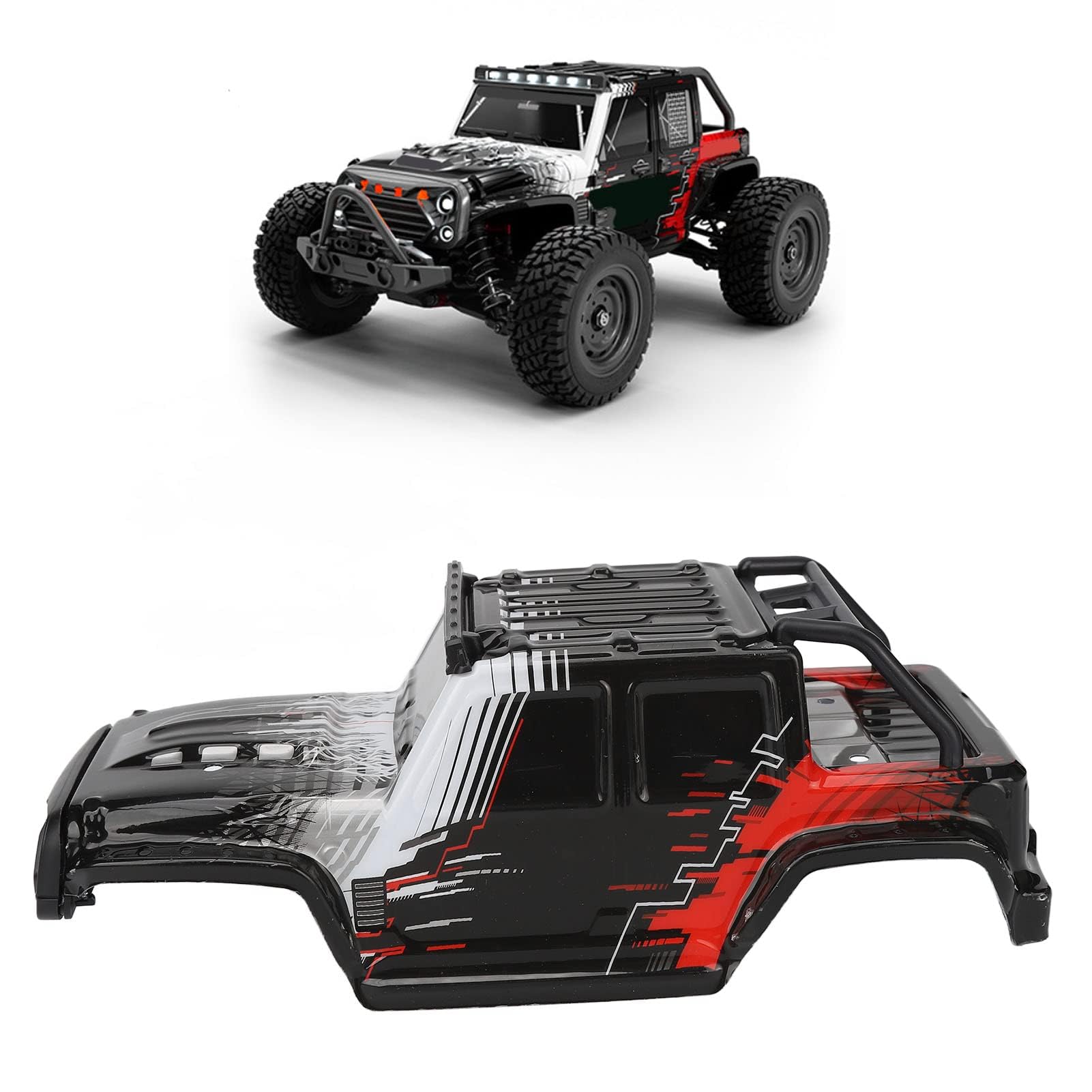 Alomejor Auto RC, Scocca PVC Resistente agli Urti Radiocomandata 1/16 Scala Componenti Elettronici per Amatori Gare Outdoor e Indoor