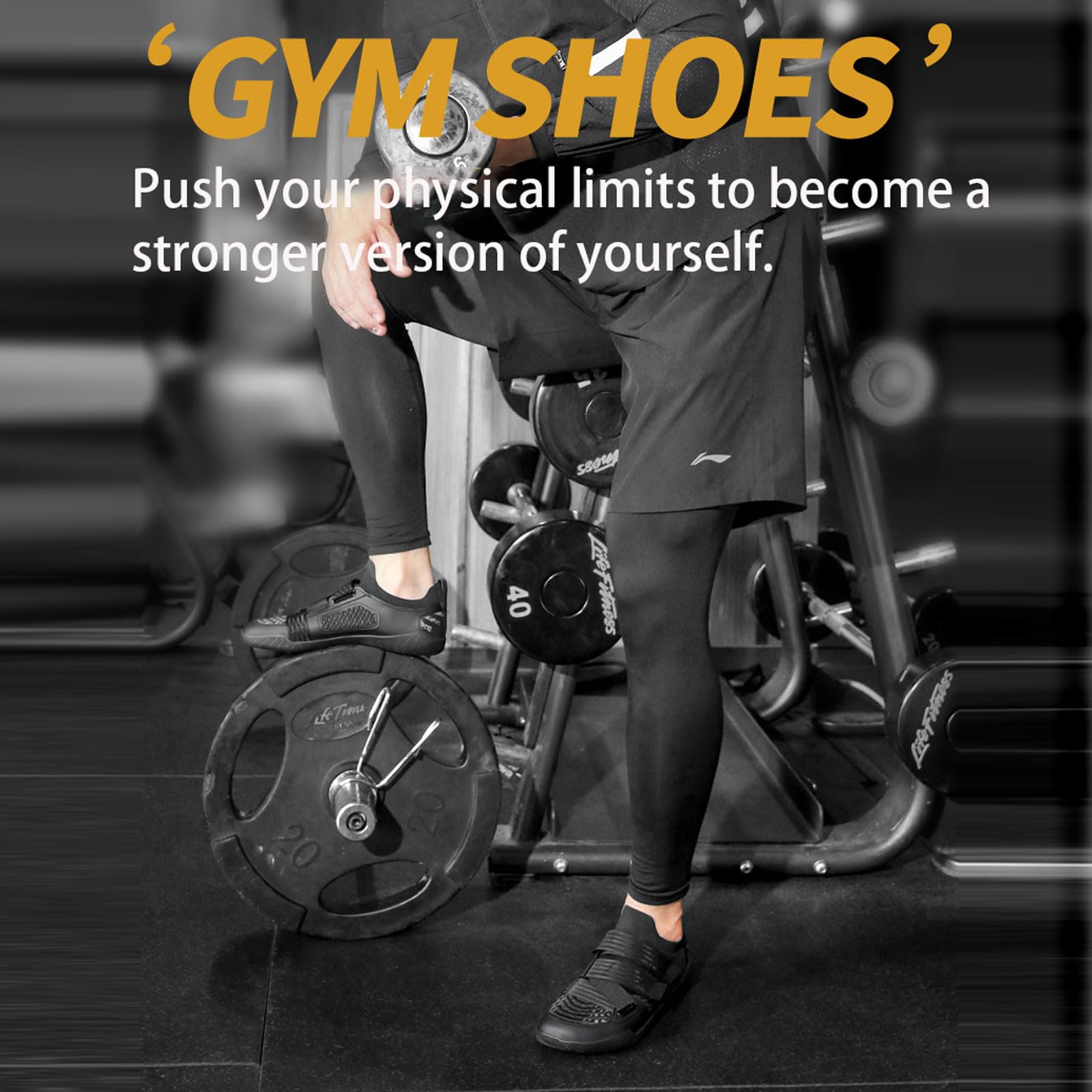 Chaussures d'haltérophilie Homme,Chaussures de soulevé de Terre,Squat,Powerlifting et Musculation,Ligthweight,Doux Et Respirant,AntidéRapant Et Stable,pour Fitness,Gym,entraînement