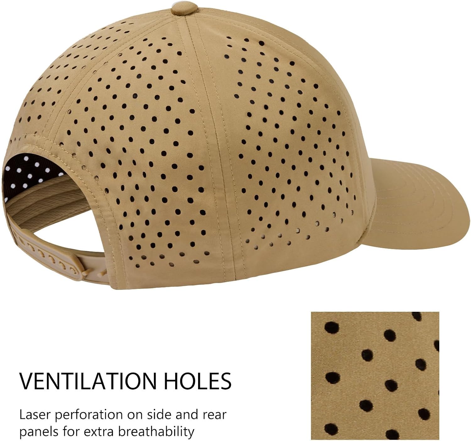 BASSDASH UPF 50+ Quick Dry Baseball Cap Water Resistant Laser Cut Mesh Snapback Hat for Men Women Fishing Hiking FH14