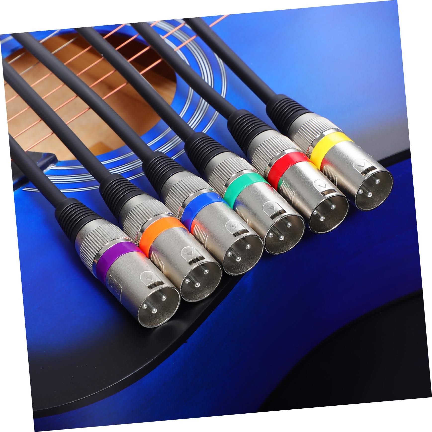 Toyvian Cable de Micrófono Macho a Hembra Xlr de 3 Pines Doble Blindaje de Cobre para Uso Profesional y Refuerzo de Sonido en Conferencias, Paquete de 6 Cables