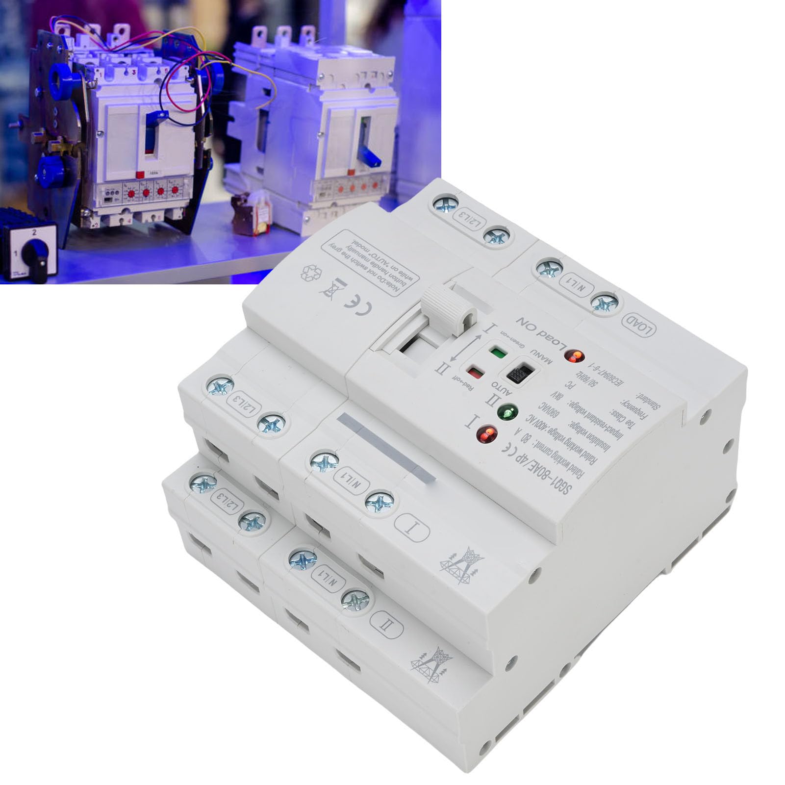 Keenso 4P Automatic Transfer Switch 80A Robust Construction for Reliable
