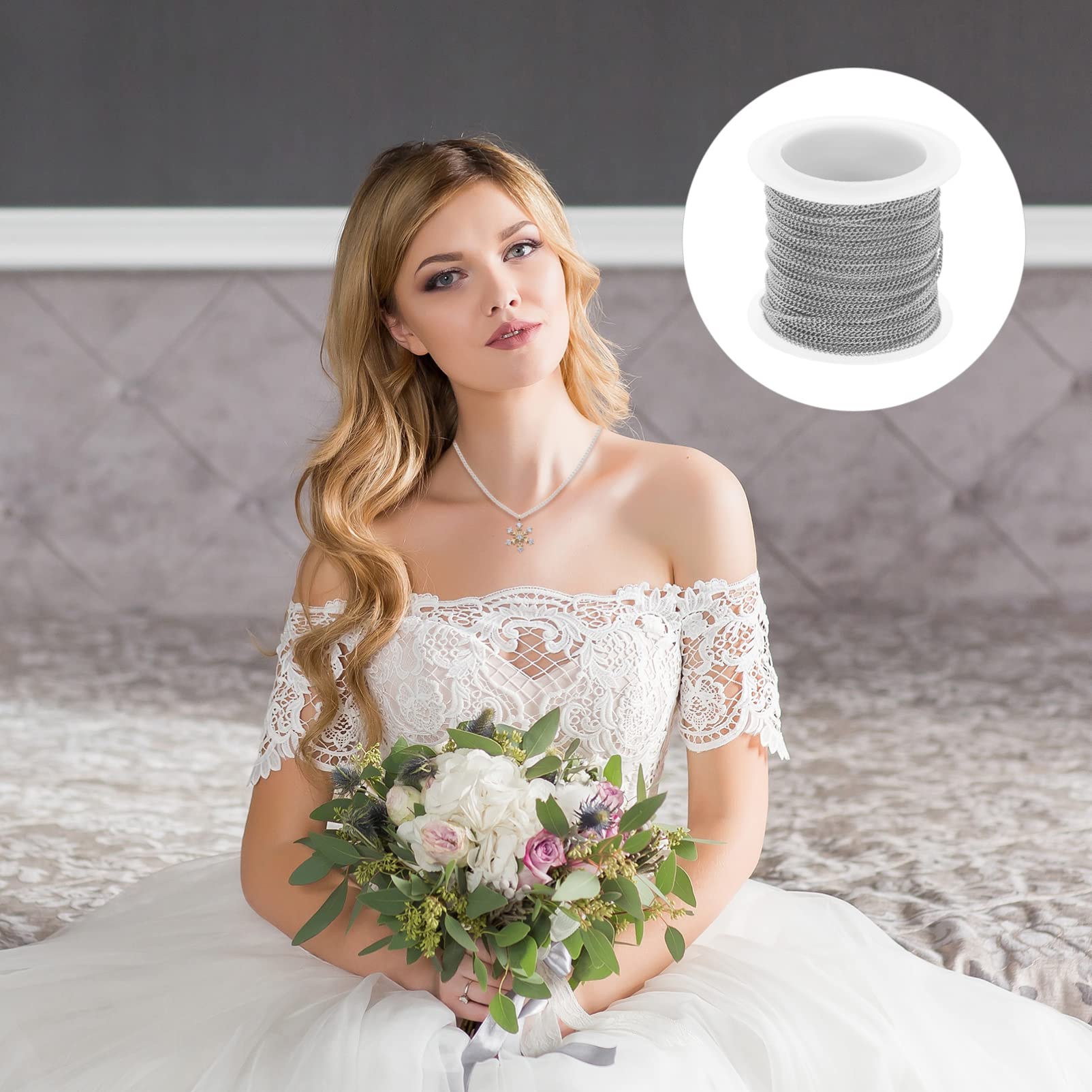 Chaîne De Perles Artificielles COHEALI 5m - Perles Beiges Pour DIY Bijoux, Collier, Bracelet | Décoration Créative