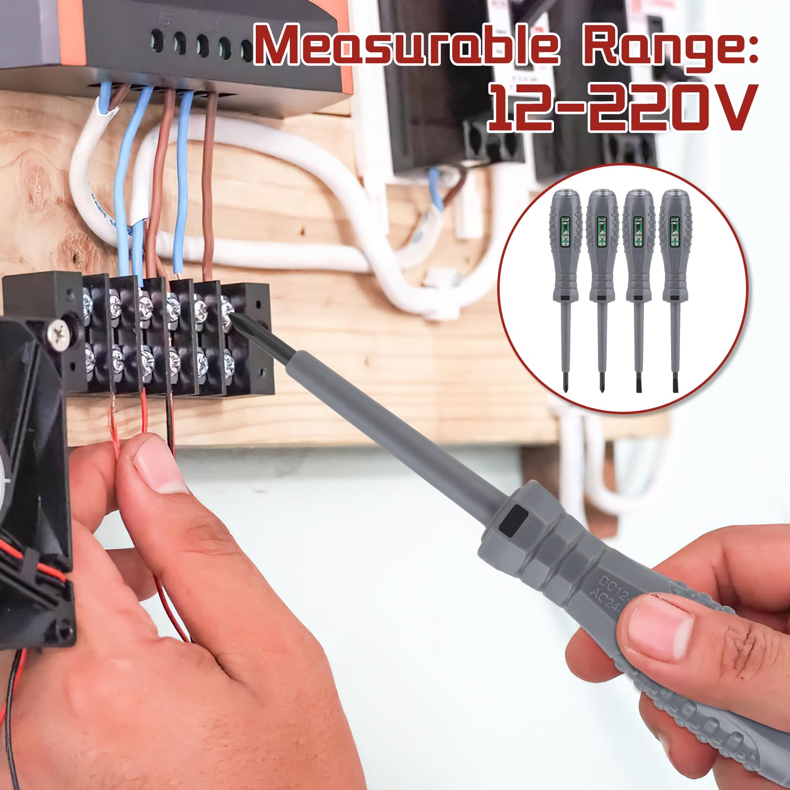 4 cacciaviti tester di tensione, tester di elettricista multifunzione, cacciavite magnetico ad alta coppia 2 in 1, penna per tester di corrente per casa, industria
