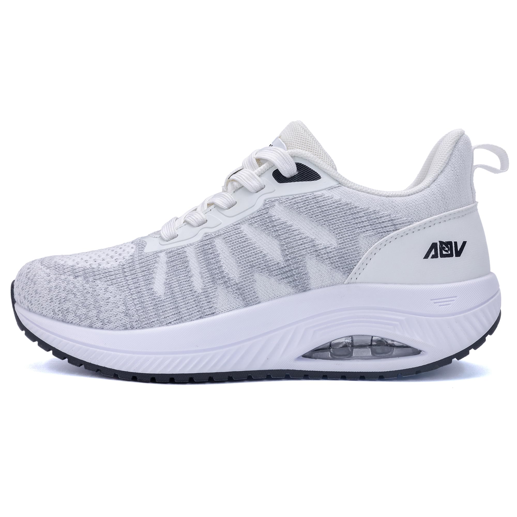 Quseek Zapatos ortopédicos para mujer, zapatos para caminar, cómodos, ligeros, transpirables, para fascitis plantar, pies planos EU35.5-42.5, blanco, gris, 37.5 EU