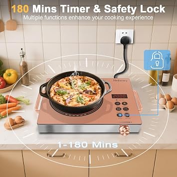 Single Burner Electric Hob 2000W, Portable Ceramic Stove, 220V with Plug