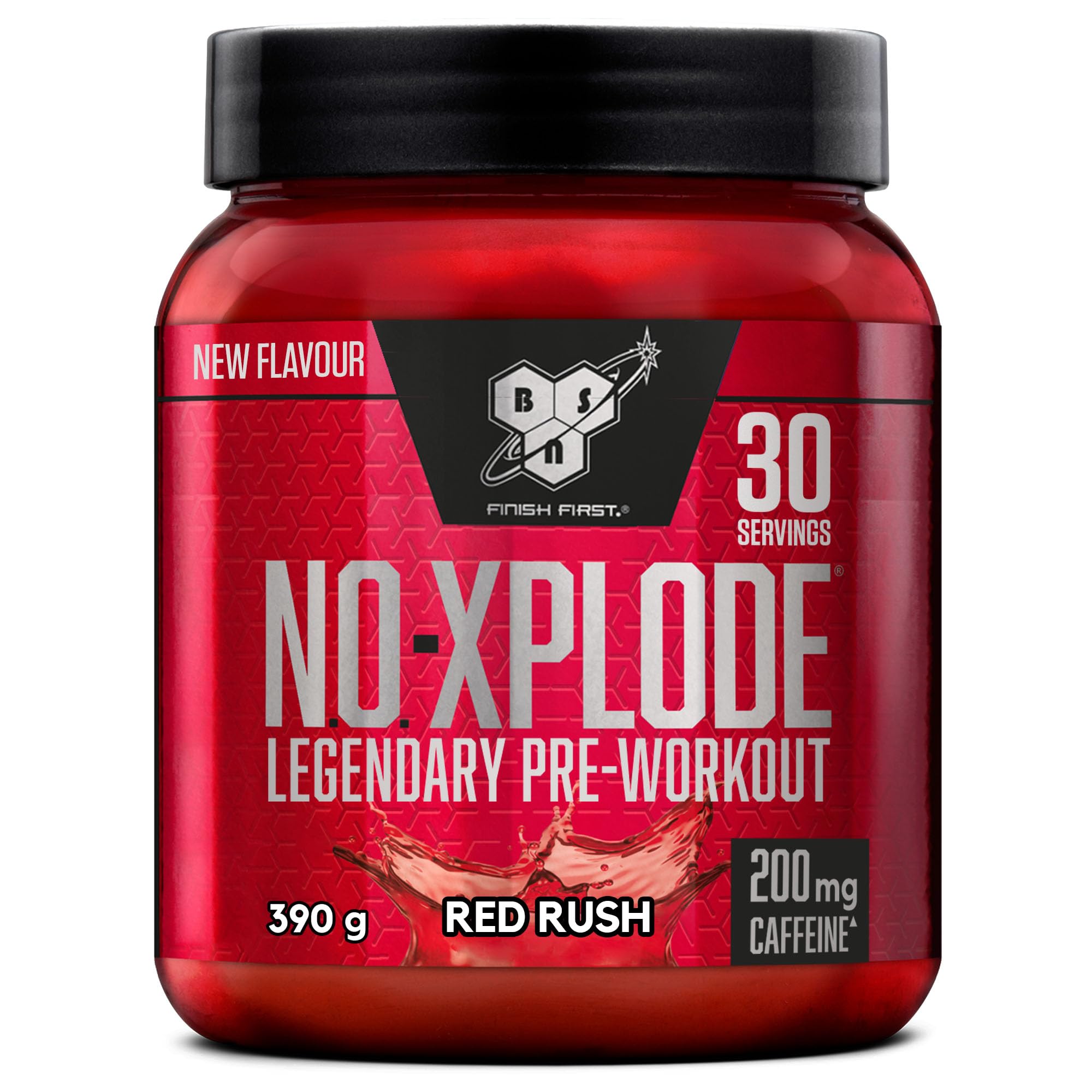 BSN Nutrition N.O.-Xplode, Integratore Alimentare in Polvere Pre-Allenamento, Supporto per Energia e Concentrazione con Caffeina, Aminoacidi, Vitamina C e Zinco, Gusto Red Rush, 30 Porzioni, 390 g