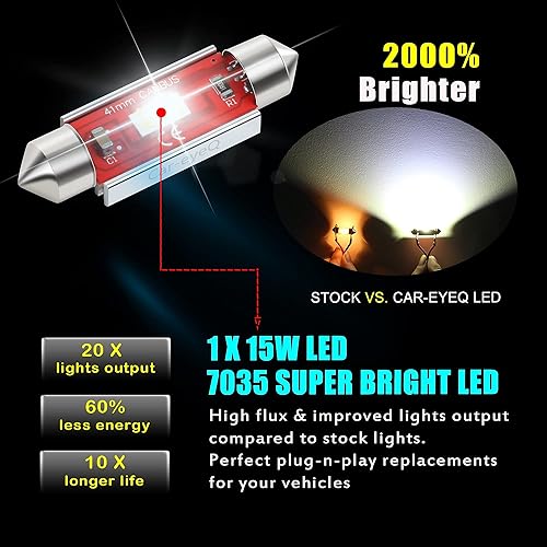 Miniatura 4 de Focos LED Festoon DE3175 DE3021 de 1.220 in, mapa interior, cúpula, maletero, luces de lectura, blanco de 6000 K, DE3022 3022 3021, 480 lúmenes,