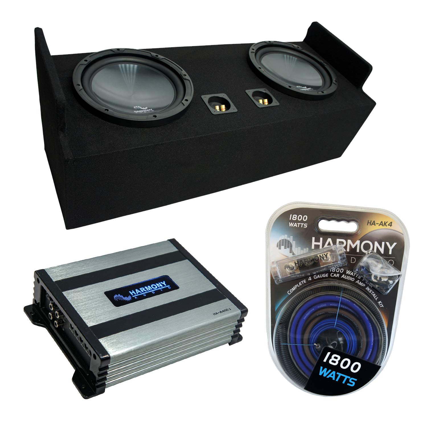 Harmony Audio Compatible with 1982-2004 Chevy S-10 Extended Cab Truck Harmony Bundle R124 Dual 12