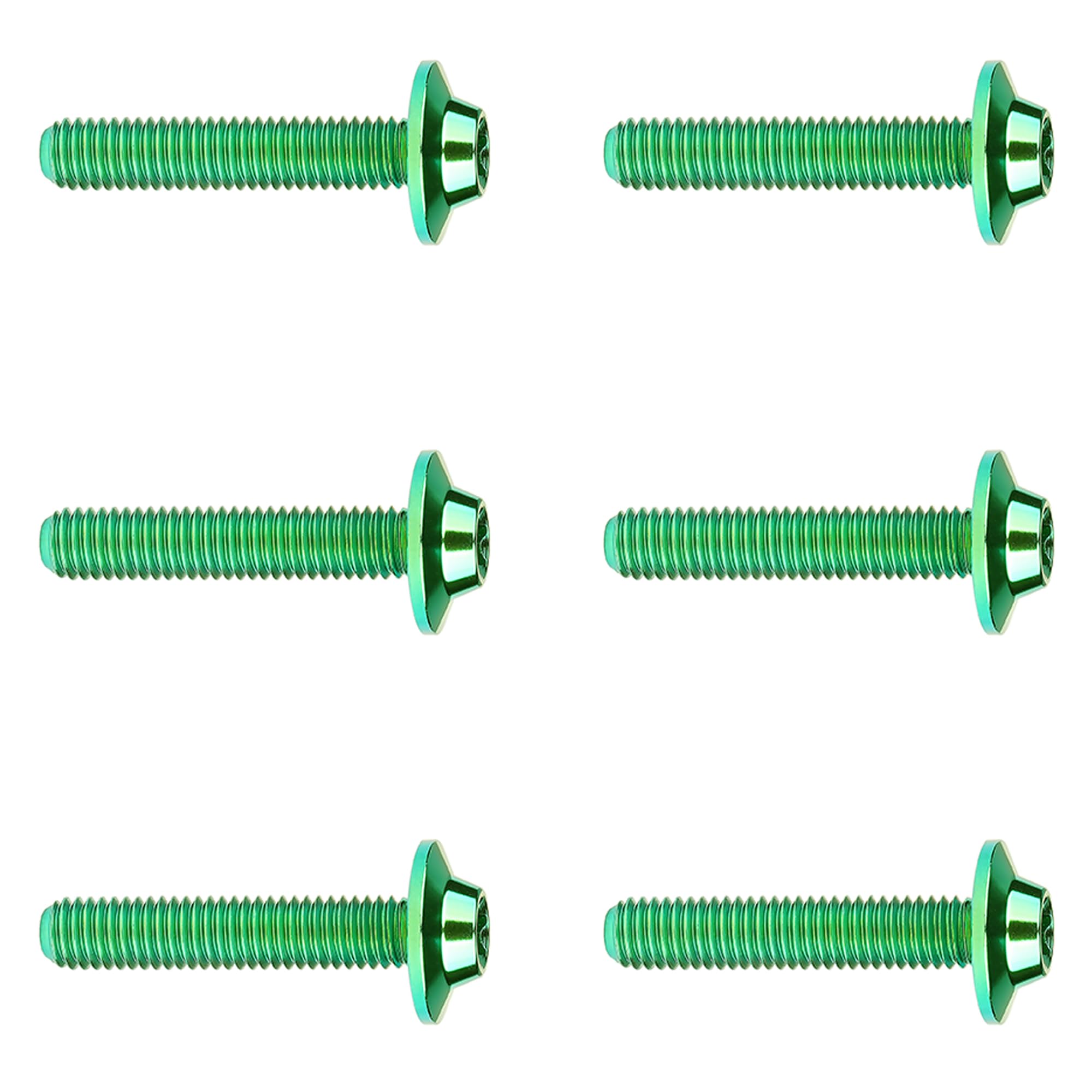 DWAMMEBRS Bolt M5 M6x10 12 15 20 25 30 35mm T25 T30 Torx Head Screw Pack of 6(Green,M5x35mm)