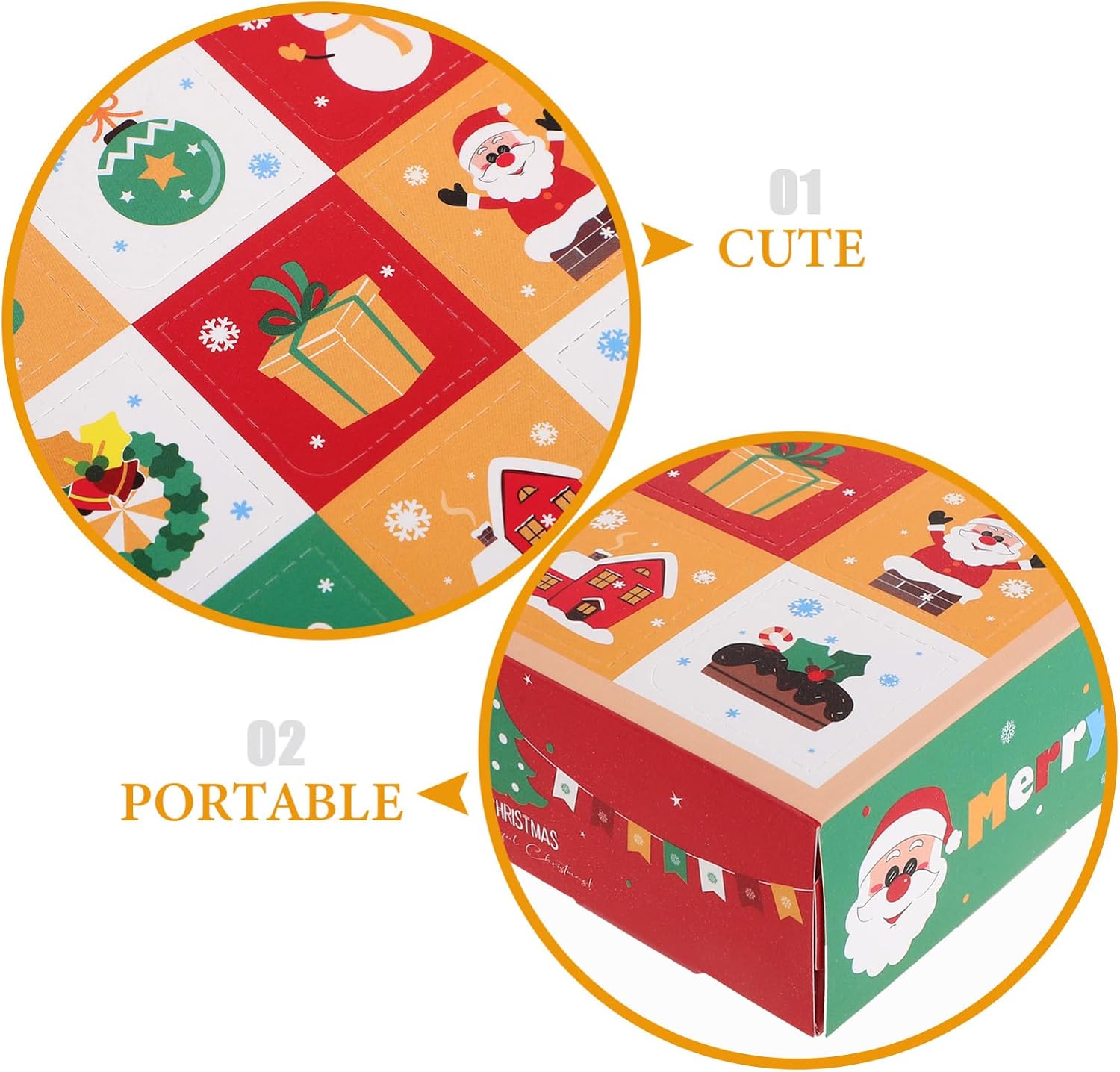DOITOOL Christmas Advent Calendar Boxes 2025, 5 Pack DIY Paper Empty Christmas Countdown Calendar Boxes with 12 Compartments, Cute Holiday Decoration