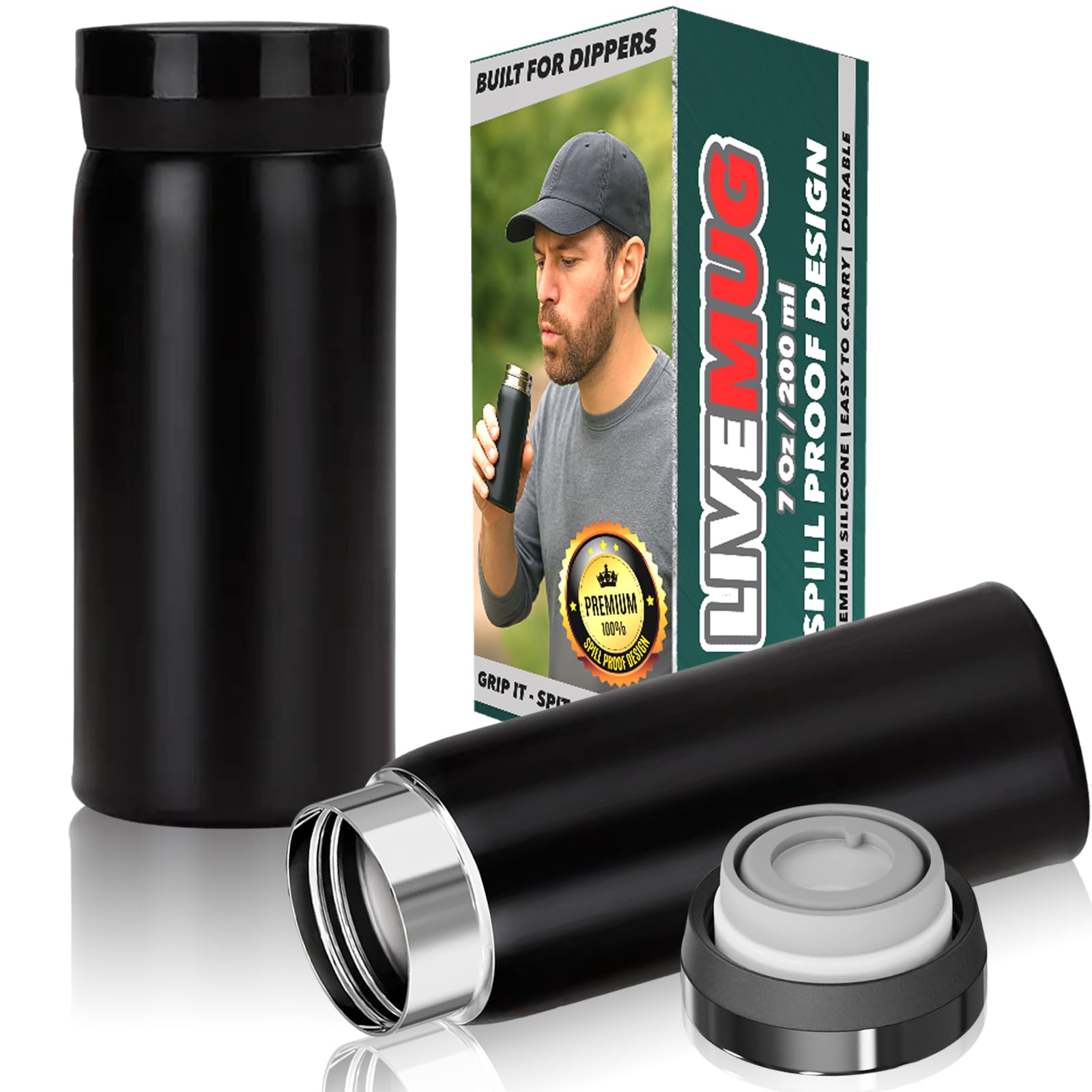 best tobacco spit cups Amazon.com: LIVEMUG Pocket Spittoon for Chewing Tobacco - 6.5 Oz Stainless  Steel Portable Spit Cup, Dip Spitting