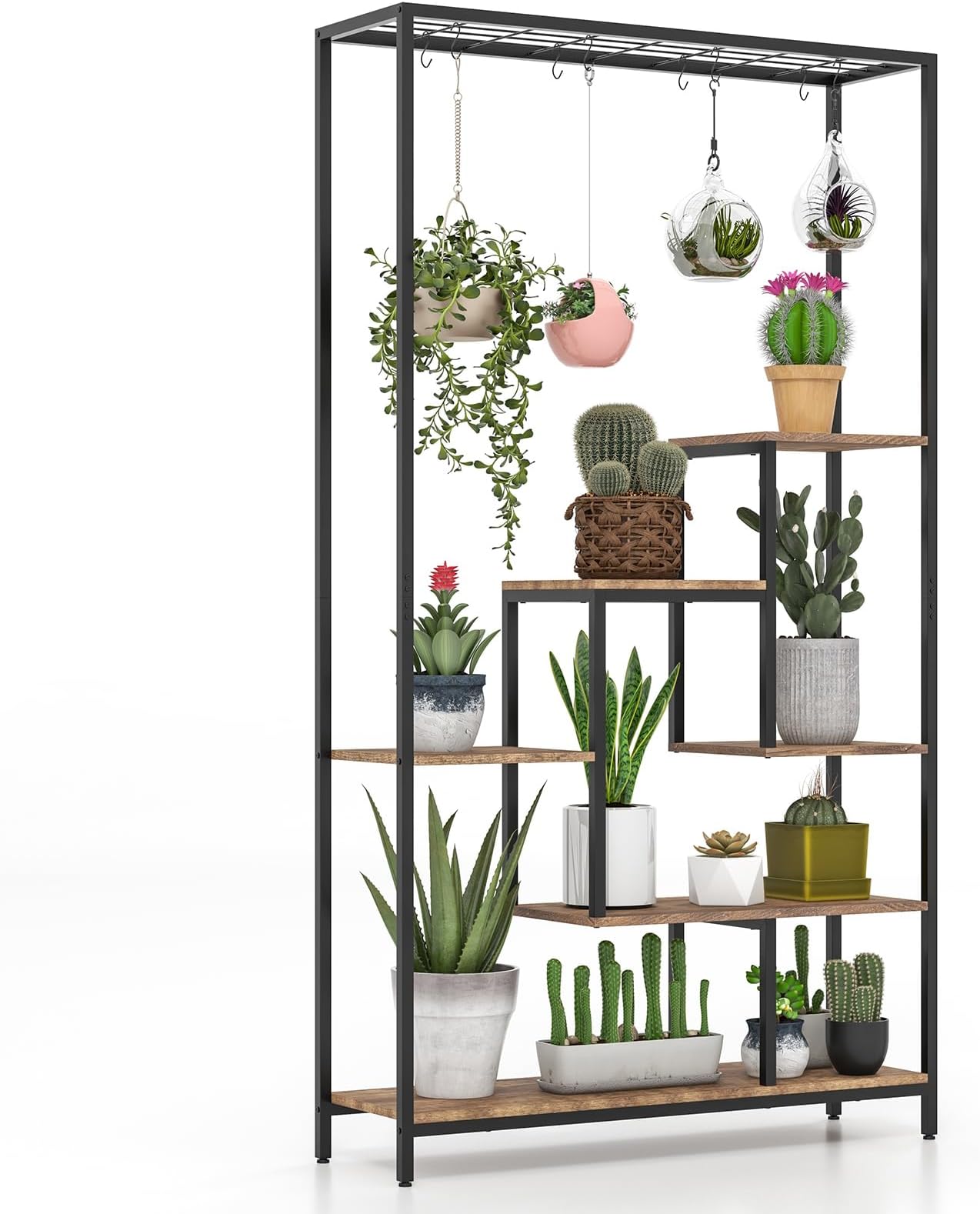 Mutool 3 Tier Hanging Plant Stand, Metal Outdoor Plant Stand Plant