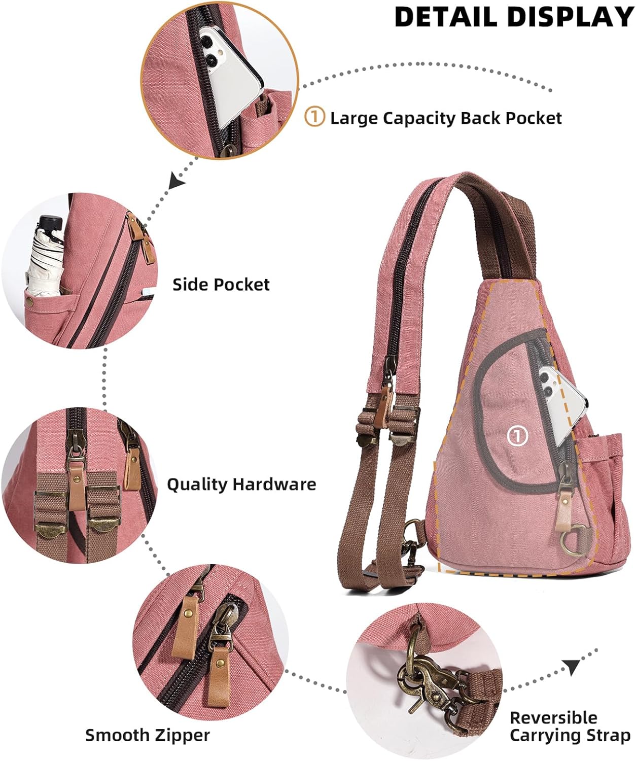 KL928 Sling Bag - Small Crossbody Backpack Shoulder Casual Daypack Rucksack for Men Women - Image 4