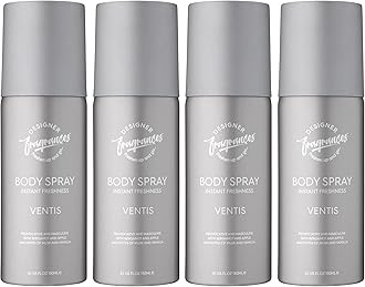4 Pack Ventus Men's Body Spray Deodorant Cans - For Instant Freshness on The Go - Long Lasting Smell - Great Male Gift Sets - 150ml