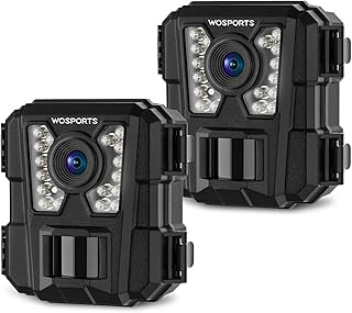 WOSPORTS Mini Trail Camera 2 Pack 24MP 1080P HD, Hunting Cam with Night Vision Motion Activated, Game Camera for Wildlife Monitoring