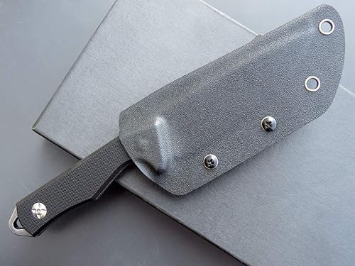 Miniatura 9 de Eafengrow EF107 Cuchillo de hoja fija con hoja de acero D2 y funda Kydex - Cuchillo compacto G10 para exteriores (negro)