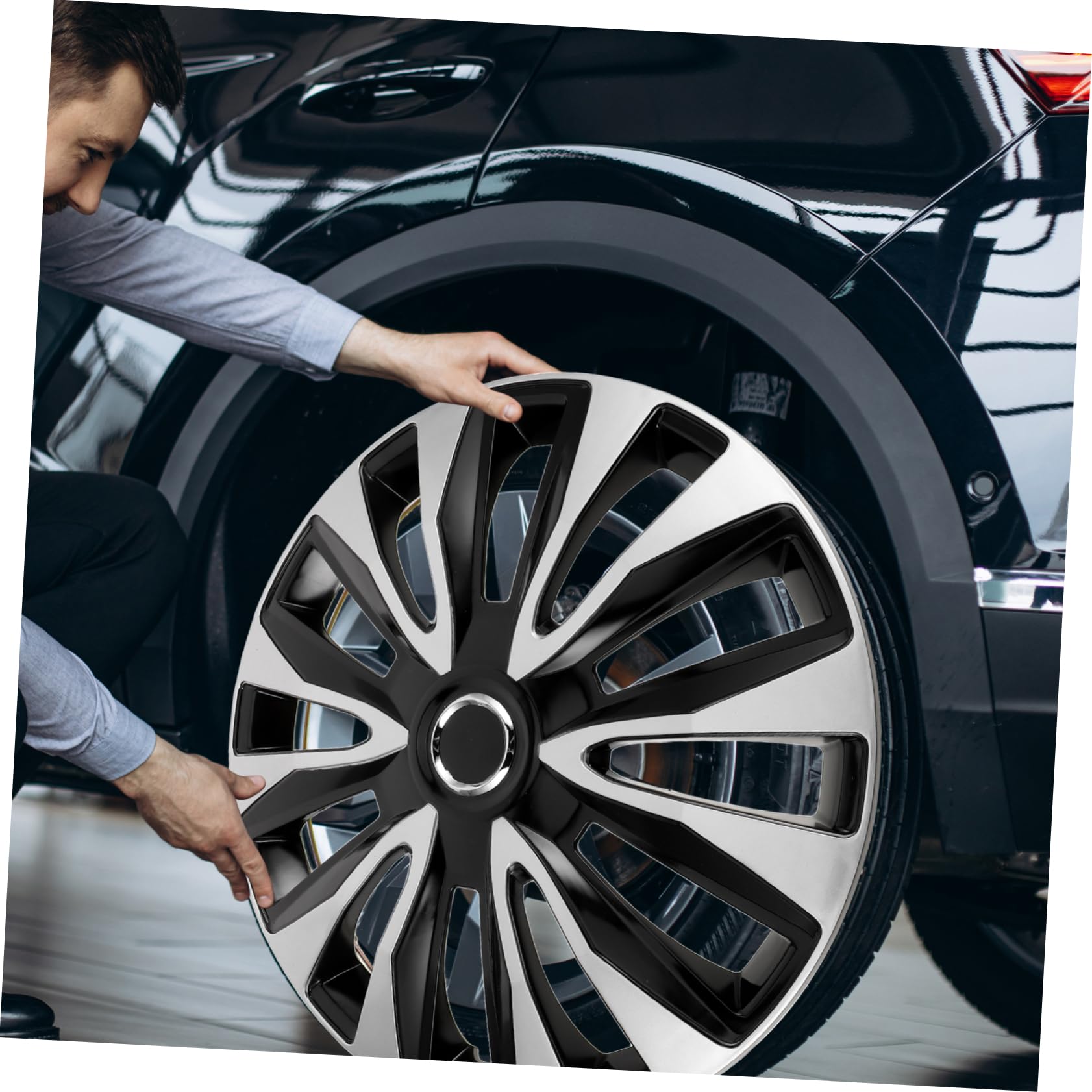 ULTECHNOVO Enjoliveurs de Voiture Décoratifs Cache-Roues Abs Couvre-moyeu Central pour Jantes
