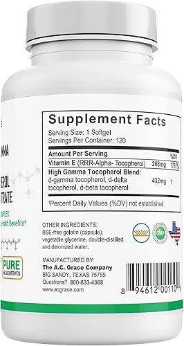 Miniatura 7 de AC Grace Company Unique E Tocopherols 120 Sgels Número de productos incluidos 1 piezas