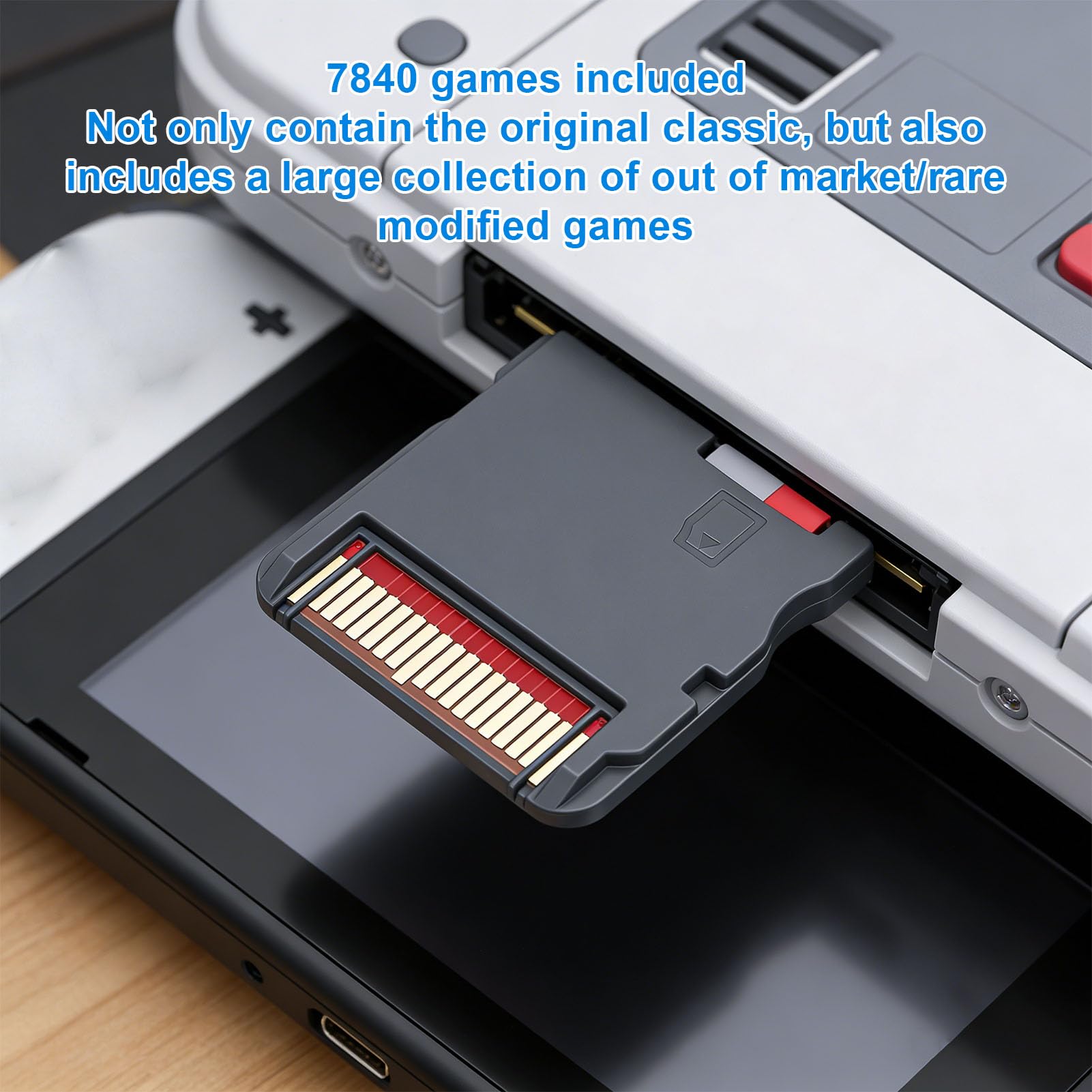 Scheda con 7800 giochi integrati, compatibile con 3DS, 2DS, NDSL, con emulazione di GBA, GBC, FC, MD, GB versione inglese