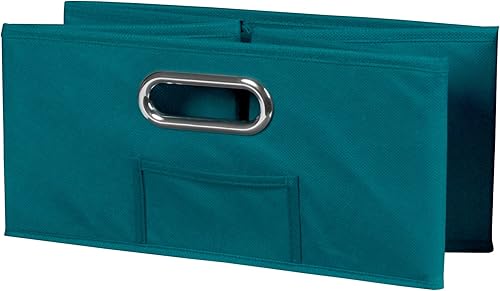 Miniatura 2 de Nicho - Contenedores de almacenamiento plegables de tela de tamaño medio, organizador (juego de 12), Tela, Verde azulado