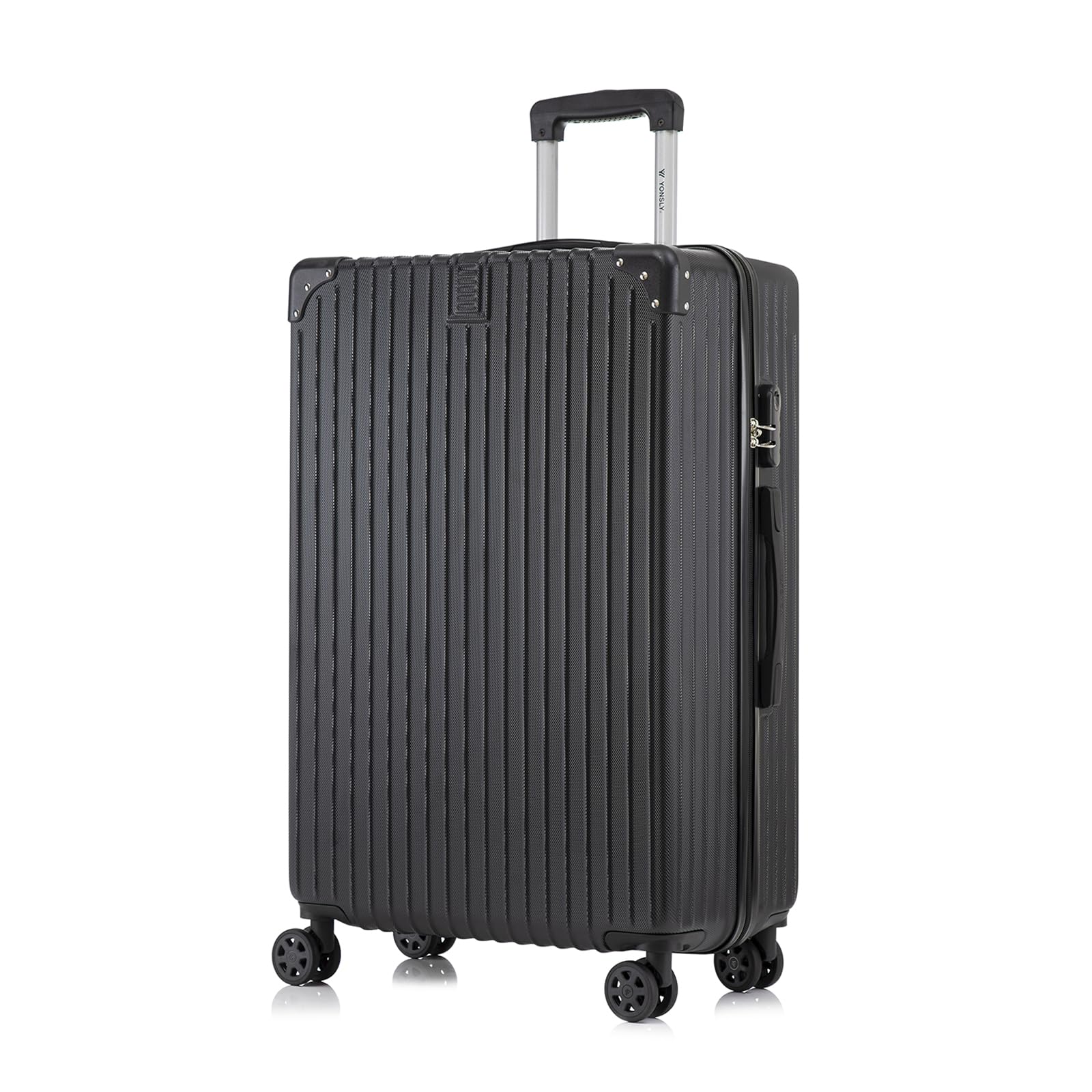 yonsly Koffer Suitcase, Trolley Reisekoffer, Rollkoffer Handgepäck mit 4 Rollen 360°, ABS Hartschalen, Sicherheitsschloss, Weicher Gummigriff, 210D-Futter