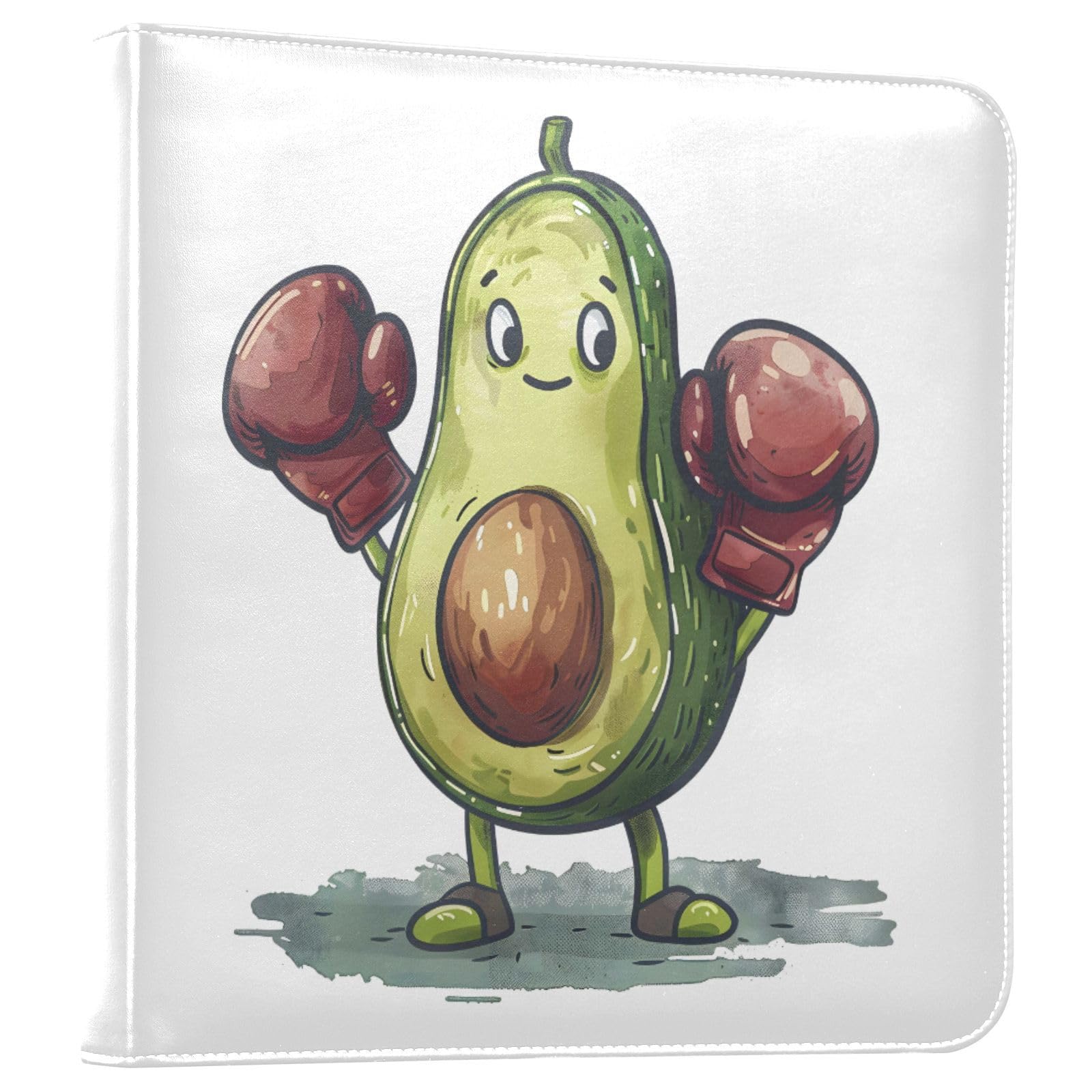 JIPONI Art Boxing Avocado Large Photo Album, DIY Leather Cover Scrapbook Albums for 4x6 5x7 6x8 Pictures, Self Adhesive Memory Book for Wedding, Baby, Family