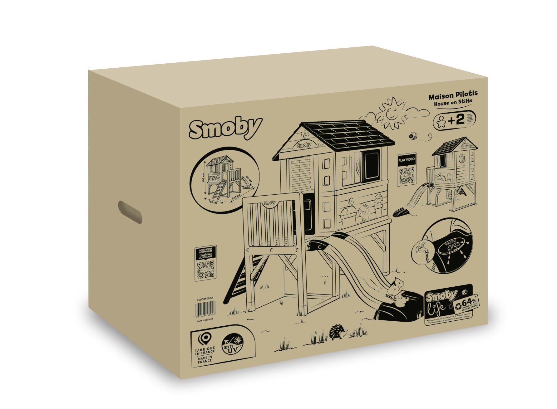 Smoby Life Casetta Palafitta 70 cm 98x110x127 cm dai 2 anni