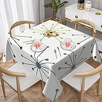 Vista 39 de YETTA YANG Mantel rectangular de tela rectangular con diseño de flores de colibrí, diseño floral, impermeable, para pícnic, fiesta, 54 x 72