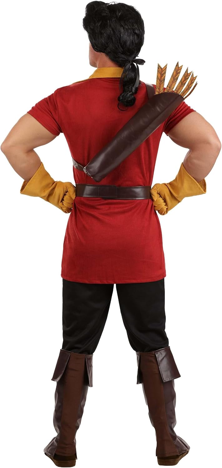 Men's Deluxe Disney Gaston Costume with Tunic, Pants, Wig, and Accessories for Halloween Cosplay | Disney Villain Outfit
