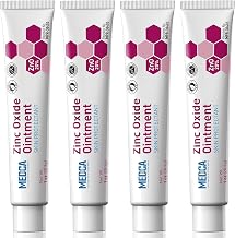 High-Potency 20% Zinc Oxide Ointment - (Pack of 4) Baby Diaper Rash Cream and Gentle Skin Protectant Barrier for Chafed Skin, Wetness, Daily & Overnight Protection Soothing, Hypoallergenic, 1oz Tubes