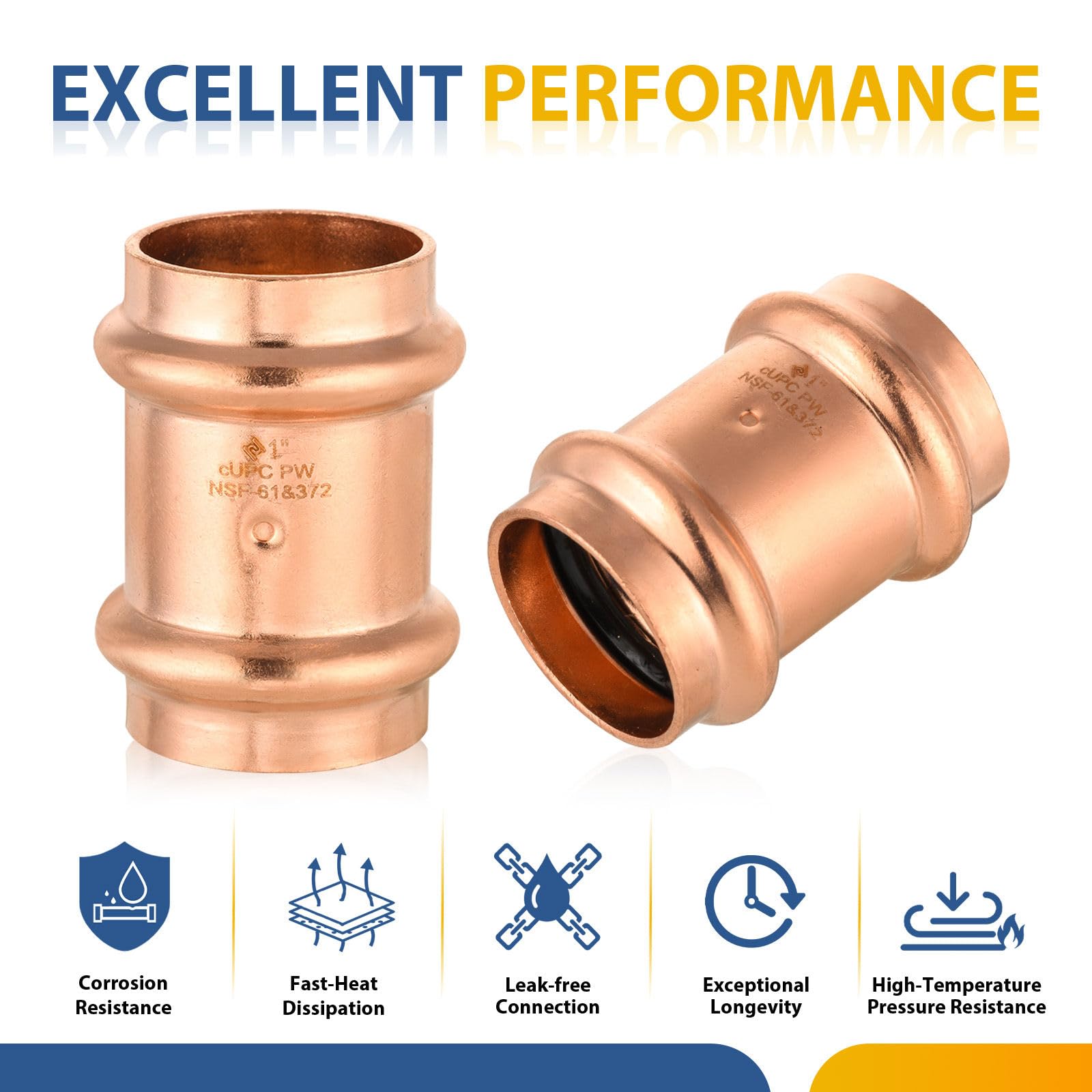 30-PAKOWY ZŁĄCZKA ZACISKOWA Z KOŁNIERZEM, ZŁĄCZKA ZACISKOWA 1-1/4" ZŁĄCZKA MIEDZIANA DO PODŁĄCZEŃ RUR HYDRAULICZNYCH HVAC