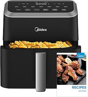 Midea Air Fryer 5.5QT Capacity, Heatexpress Rapid Air Technology, 9 Preset Menus, Crisps, Roasts, Reheats, Digital control...