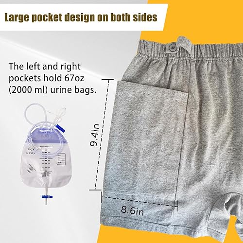 Miniatura 3 de 2 PCS Postoperative Care Ostomy Stoma Shorts for Nephrostomy Bag and Catheter Leg Bag, Comfortable, Machine Washable