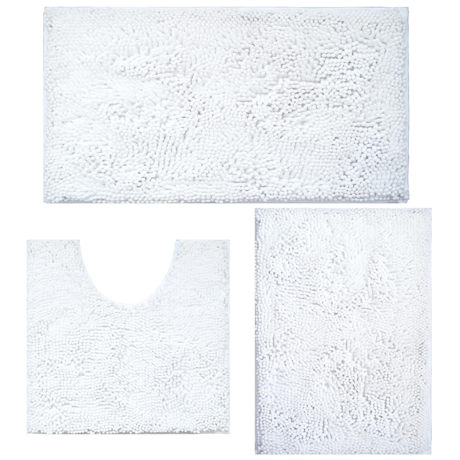 Bathroom Rugs Sets 3 Piece Non Slip,Bath Rugs with PVC Backing Bath Carpet,Bathroom Rug Washable,Absorbent,Plush Carpet Mats,Bath Mats for Bedroom,