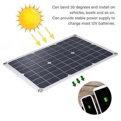 Miniatura 4 de Tablero del cargador solar, panel solar portátil flexible impermeable del cargador de batería del tablero 20W para al aire libre