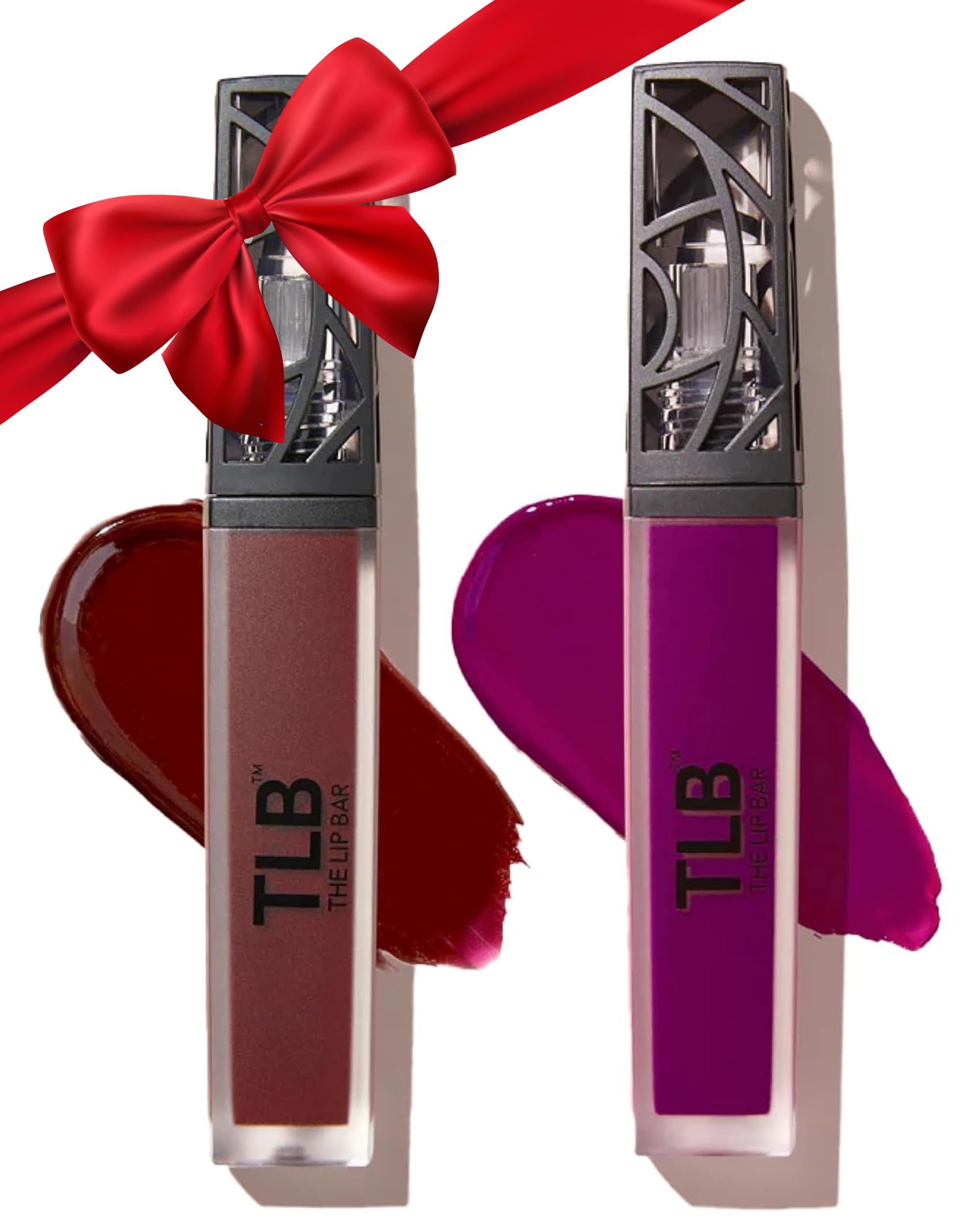 The Lip Bar - Nonstop Liquid Matte Lipstick Mini 2-Pack, Rebel (Deep Burgundy) + Prima Donna (Fuschia Purple) - High Pigment - One Swipe - Long Lasting - Jojoba Oil & Vitamin E - Vegan - .24 fl oz