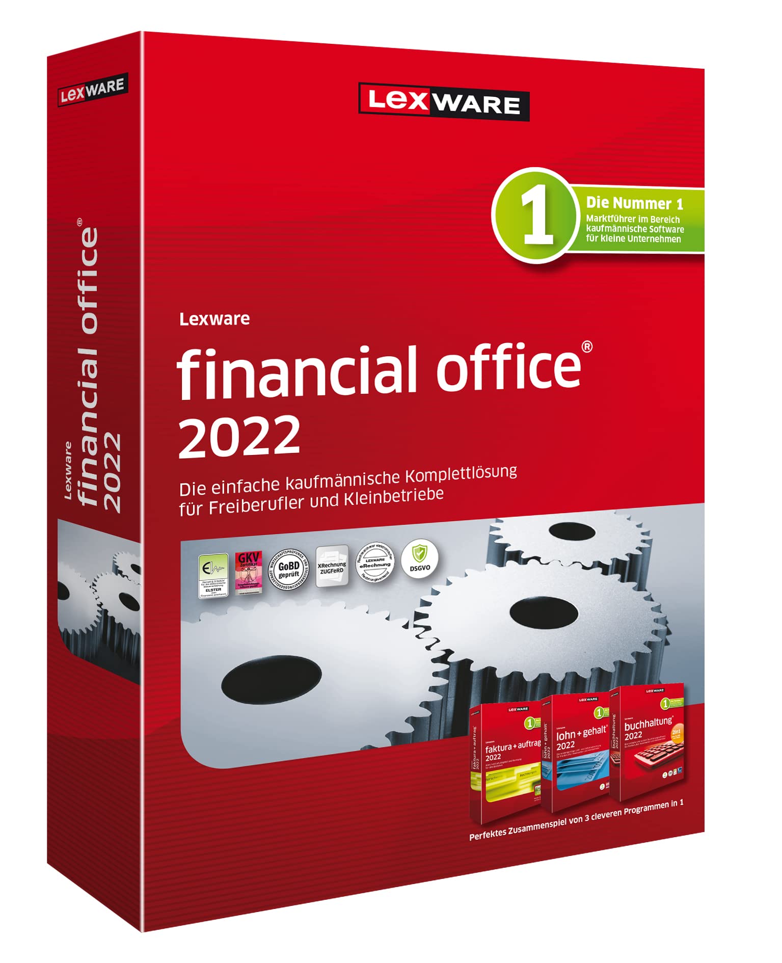 Lexware financial office 2022 basis-Version Minibox Jahreslizenz für Freiberufler, Selbständige und Kleinunternehmen