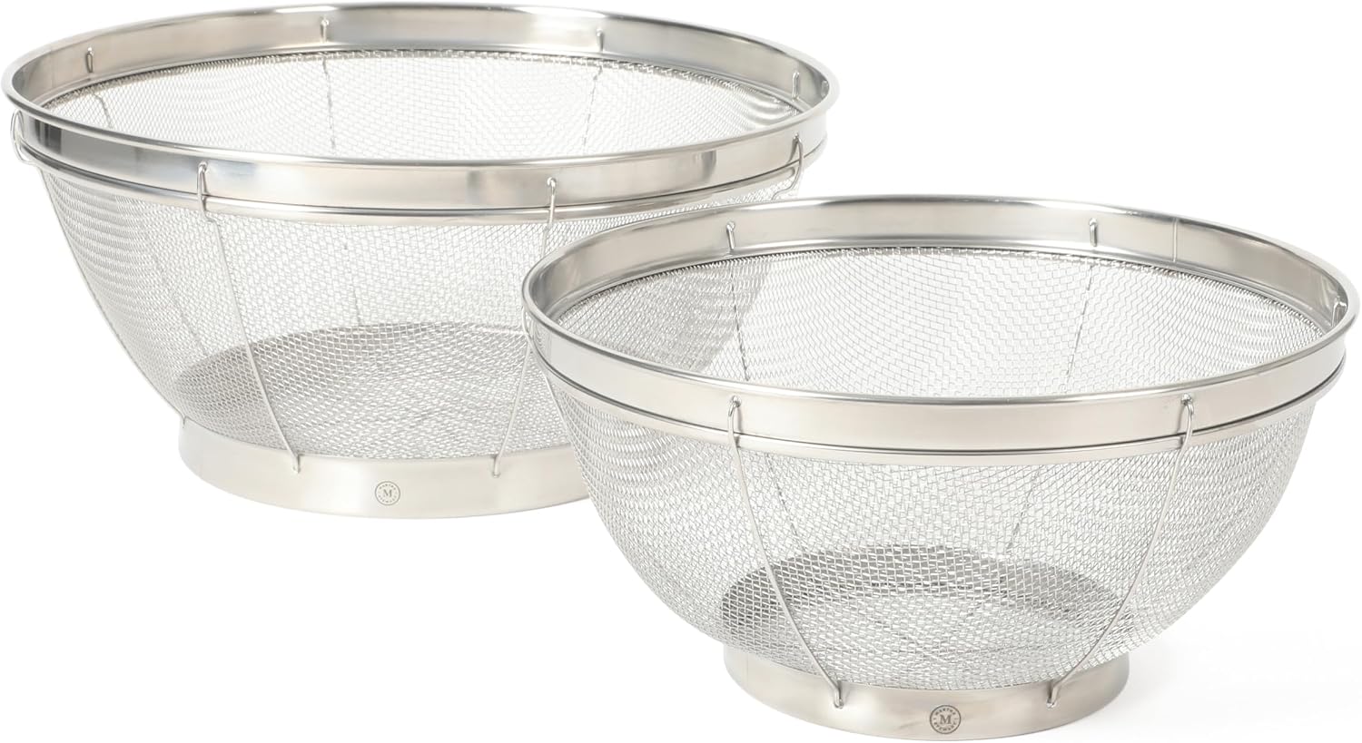 Martha Stewart Covello Stainless Steel Mesh Colander Set 2-Pieces, Silve