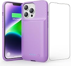 Cover Batteria per iPhone 13/13 Pro/14, 7500mAh Cover Caricabatterie Portatile Battery Case Cover Ricaricabile Custodia Batteria per iPhone 13/13 Pro/14[6.1'']Cover Power bank Charger Case (viola)