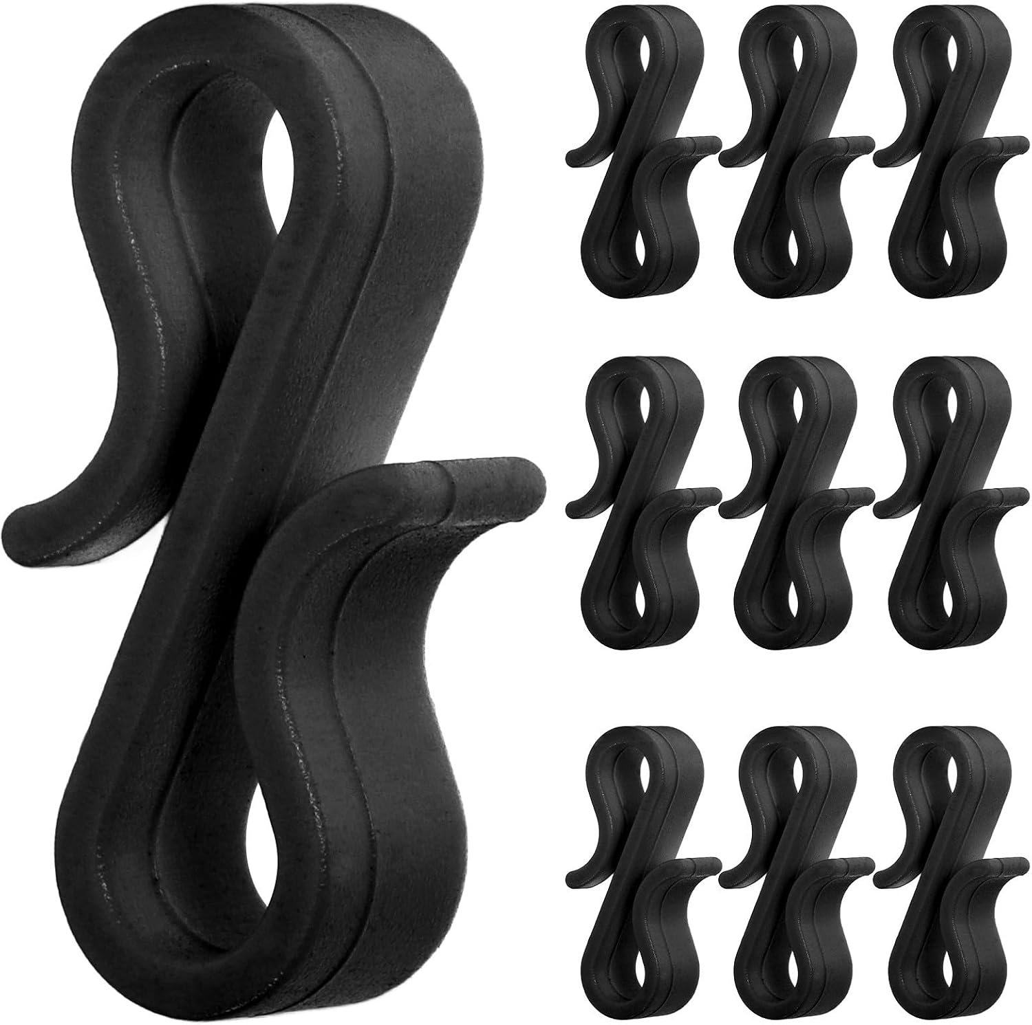 SEWACC 50pcs Christmas Light Clips Weatherproof Plastic Gutter Clips S Shaped Hanger Hooks for Hanging Outdoor Holiday Seasonal String Lights