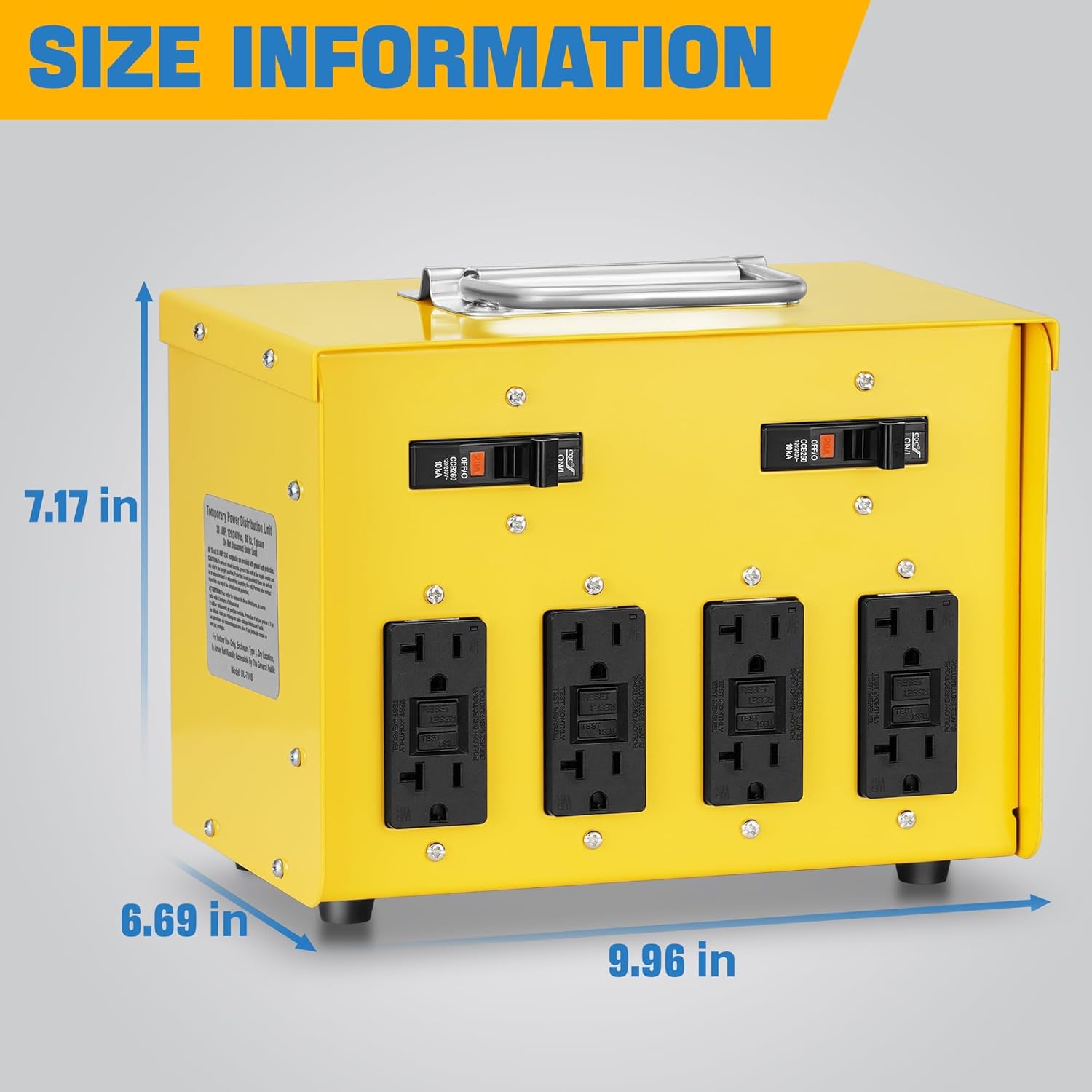 30A 125/250V Twist-Lock Temporary Power Distribution Box, Spider Box Electrical 8 x 20A GFCI Outlets, OSHA/NEC Compliant, ETL Listed, Durable 1.5M 10/4 Stow Cable - Image 6