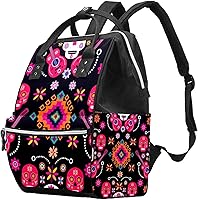 Vista 1 de Sugar Skulls with Flowers Guitar Diaper Bag Backpack Baby Nappy Changing Bags Multi Function Large Capacity Travel Bag