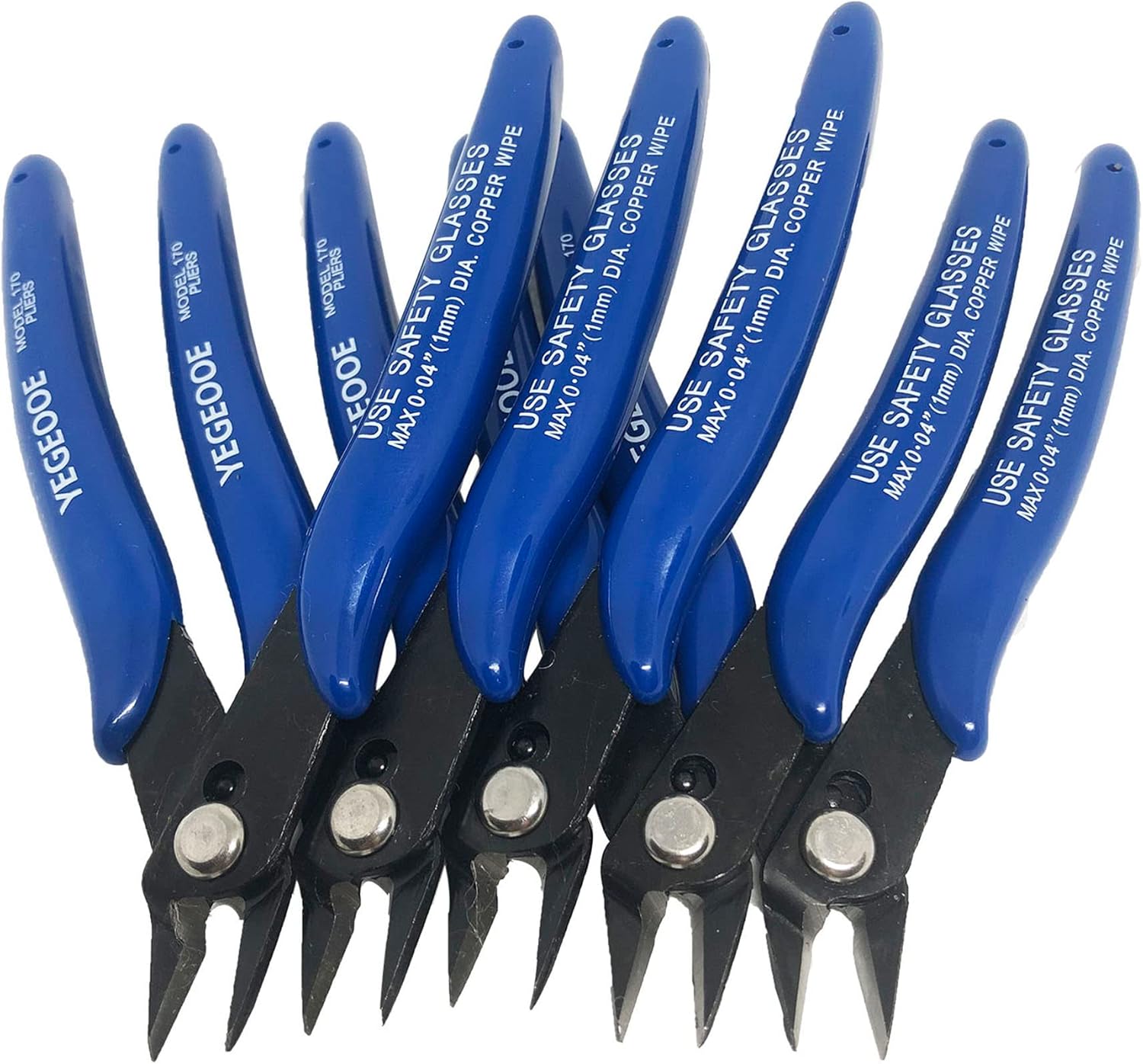 YEGEOOE Wire Cutters, 5Pack 170 Micro Precision Wire Flush cutters Mini Nippers Shear Cutters Wire Snips Small Side Cutters for Electronics