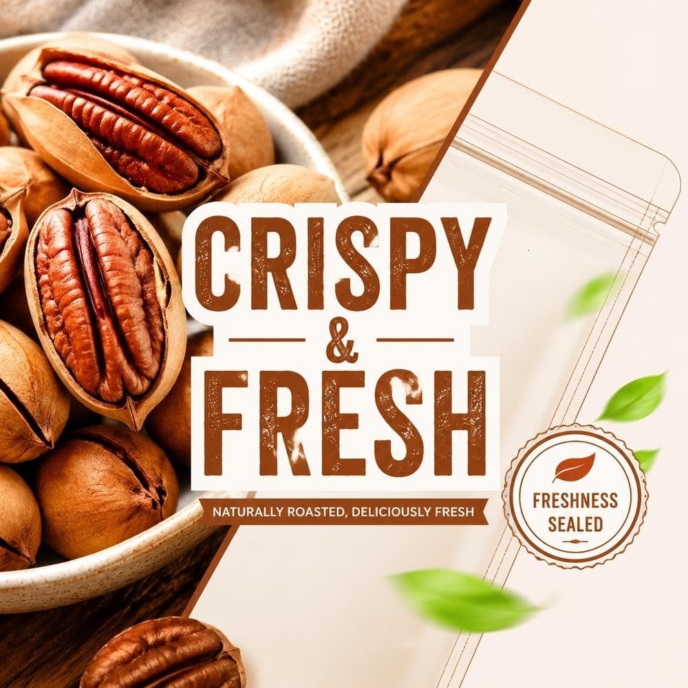 Busta da 120 g di noci pecan tostate con guscio Easy Peel