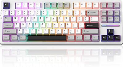 MageGee LIGHT87 Wireless Creamy Keyboard, Gasket Structure Hot Swappable Mechanical Keyboards, 2.4G/USB-C/BT5.0 RGB Backlit Gaming Keyboard for Win/Mac/PC, 8000mAh Battery, PBT Keycaps, Grey