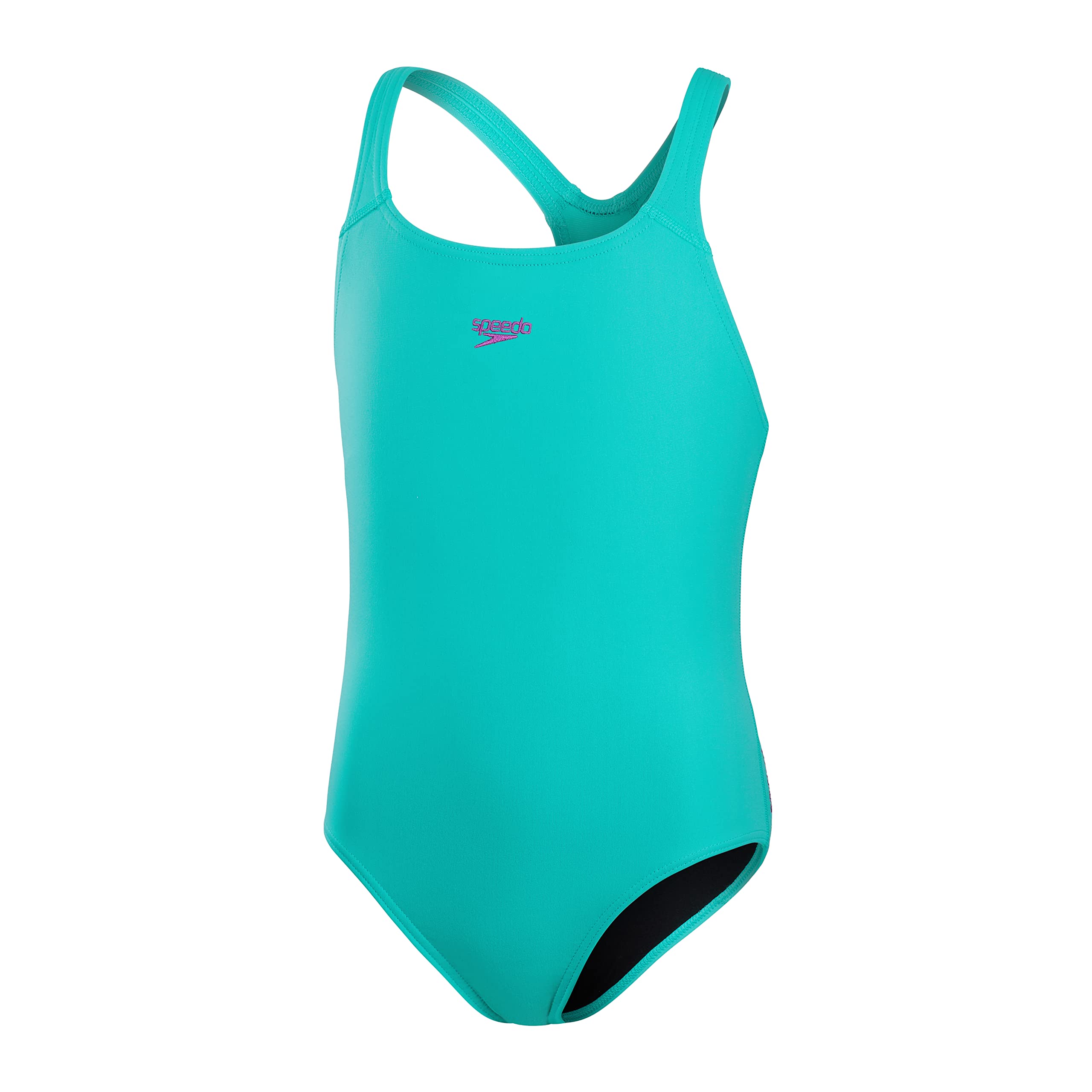 Speedo ECO Endurance+ Medalist Badeanzug für Mädchen, Tile (Neon Orchid Branding), 4